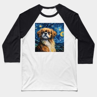 Brown Tibietan Spaniel painting Baseball T-Shirt